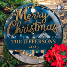 Village d'hiver Joyeux Noël Personnalisé Nom de fa