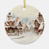 Décoration En Céramique Village le jour de Noël (Devant)