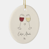 Décoration En Céramique Vin blanc rouge marié couple d'anniversaire (Droite)