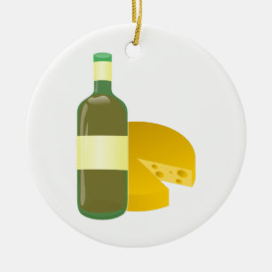 Décoration En Céramique Vin et fromage