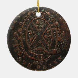 Décoration En Céramique "Vintage 1837 Concordia Bank Penny"