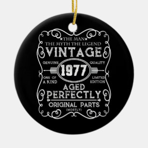 Décoration En Céramique Vintage 1977 Mythe de l'homme Légende 44e anniver