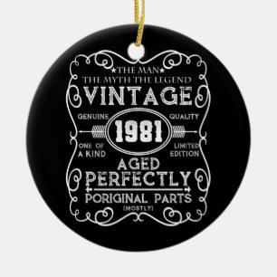 Décoration En Céramique Vintage 1981 Mythe de l'homme Légende 40e anniver