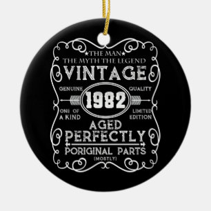 Décoration En Céramique Vintage 1982 Mythe de l'homme Légende 39e anniver