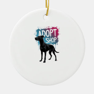 Décoration En Céramique Vintage Adoptez Ne Faites Pas D'Achats Chien Graff