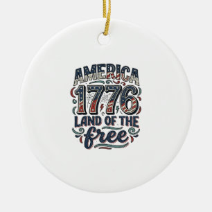 Décoration En Céramique Vintage America 1776 Terre de liberté conception d
