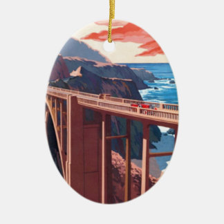 Décoration En Céramique Vintage Big Sur Bixby Bridge USA Tourisme