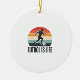 Décoration En Céramique Vintage Futbol Est La Vie Conception De T-Shirt De