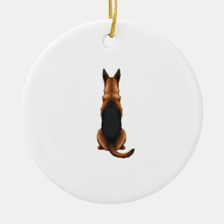 Décoration En Céramique Vintage German Shepherd Back View Dog Illustration