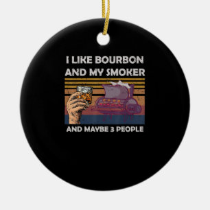 Décoration En Céramique Vintage J'Aime Bourbon Mon Fumeur 3 Personnes Cade