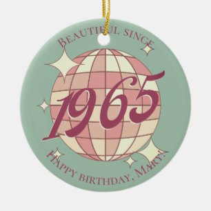 Décoration En Céramique Vintage né en 1965 60e anniversaire turquoise
