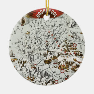 Décoration En Céramique Vintage Pôle Nord Ancien Monde Carte Antique