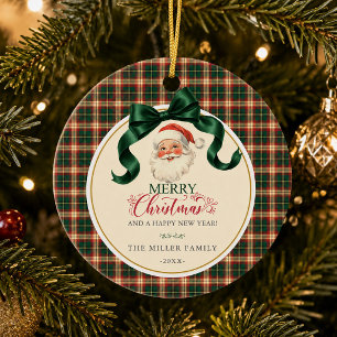 Décoration En Céramique Vintage Santa Préparatoire à carreaux Joyeux Noël