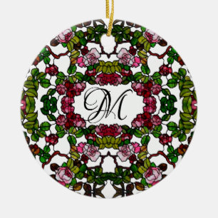 Décoration En Céramique Vintage Tiffany Stainglass Roses roses roses et ro