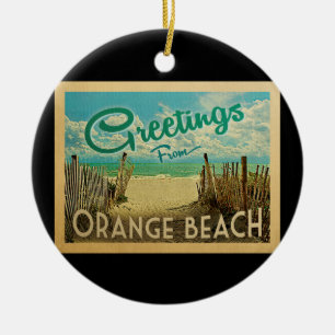 Décoration En Céramique Vintage voyage orange de plage