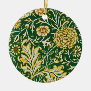 Décoration En Céramique Vintage William Morris Cherwell Vert Floral Art