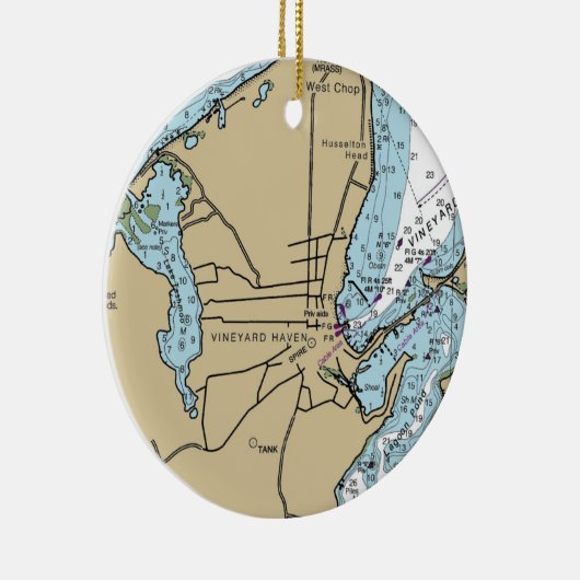 Décoration En Céramique Vinyard Haven Marthas Vineyard Chart (Droite)