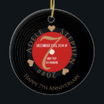 Décoration En Céramique Vinyl Romantic 7ème anniversaire du Mariage de cui<br><div class="desc">Célébrez votre amour et le 7e anniversaire du mariage de cuivre avec cet anniversaire de Noël ! Ajoutez une touche romantique à cette occasion spéciale et jalon de votre vie, avec ce design moderne et rétro, avec un disque vinyle, et un élégant texte personnalisé, en couleur cuivre. Customisez facilement avec...</div>