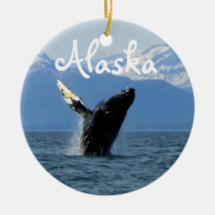 Décoration En Céramique Violation de baleine de bosse ; L'Alaska