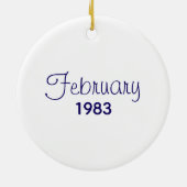 Décoration En Céramique Violet Birth Month Flower FEBRUARY Name & Year (Dos)