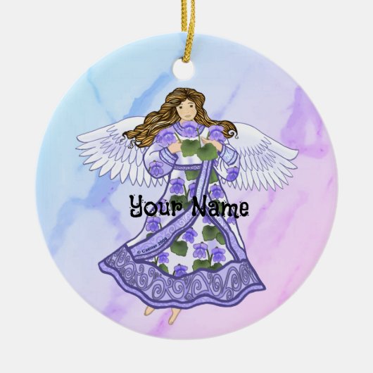 Décoration En Céramique Violets Angel (Devant)