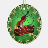 Décoration En Céramique Violon ~ Scroll musical ~ Joyeux Noël ~ * ~ (Gauche)