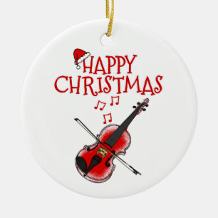 Décoration En Céramique Violoniste Musicien de Noël Ornament