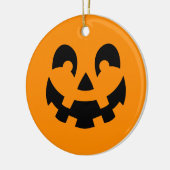 Décoration En Céramique Visage Citrouille Noir Simple Sur Halloween Orange (Gauche)