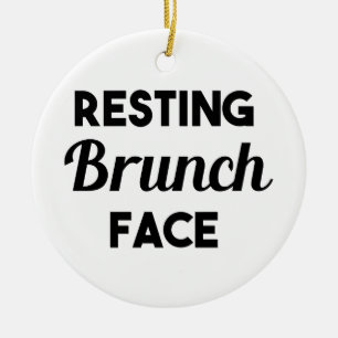 Décoration En Céramique Visage de repos de brunch