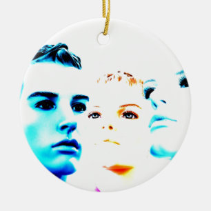 Décoration En Céramique Visages cool (trois amis), design minimaliste