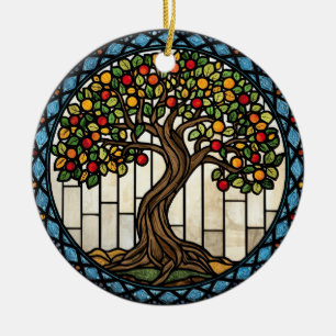 Décoration En Céramique Vitrail de l'Arbre de Vie