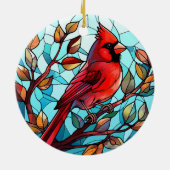 Décoration En Céramique Vitrail du cardinal commémoratif (Dos)