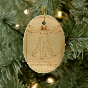 Décoration En Céramique Vitruvian Man by Leonardo Da Vinci