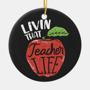 Décoration En Céramique Vivre cette enseignante Vie Chef d'école