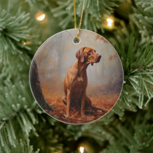 Décoration En Céramique Vizsla à l'automne Feuilles automne Inspire
