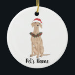 Décoration En Céramique Vizsla personnalisée<br><div class="desc">Faites la belle liste cette année avec un ornement de votre elfe de vizsa préféré!</div>