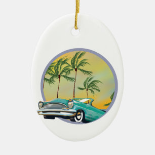 Décoration En Céramique Voiture de collection au crépuscule
