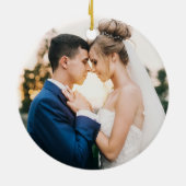 Décoration En Céramique Voiture Retro Mariage Manipulée Juste Marié Photo (Dos)