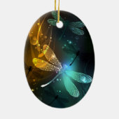 Décoration En Céramique Vol de libellule verte lumineuse (Dos)