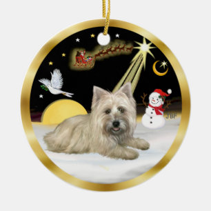 Décoration En Céramique Vol de nuit - Cairn Terrier