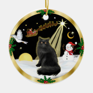 Décoration En Céramique Vol nocturne (GW) - Chat persan noir