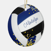 Décoration En Céramique volley-ball bleu noir avec étoiles or (Gauche)