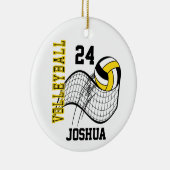 Décoration En Céramique Volley-ball jaune, noir et blanc (Droite)