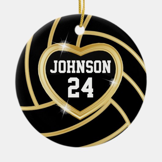 Décoration En Céramique Volley-ball noir et or (Devant)