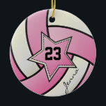 Décoration En Céramique Volley-ball rose et blanc<br><div class="desc">Ornement de volley-ball rose. Un grand cadeau pour un joueur de volley-ball, un fan de volley-ball ou un entraîneur d'équipe de volley-ball, un design sportif amusant. Plus de couleurs sont disponibles si vous ne trouvez pas vos couleurs, s'il vous plaît contactez-moi. ⭐ Ce Produit est 100% Personnalisable. *****Cliquez sur le...</div>