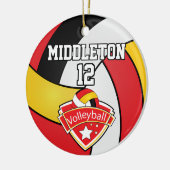 Décoration En Céramique Volley-ball rouge, blanc, or et noir (Gauche)