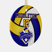 Décoration En Céramique Volley 🏐 Sport - Bleu, Blanc et Jaune (Droite)