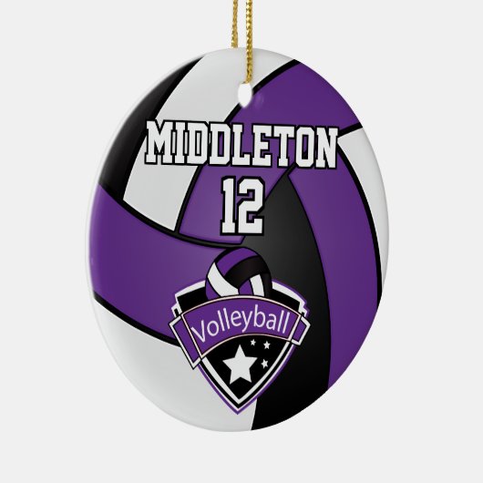 Décoration En Céramique Volley violet, blanc et noir (Droite)