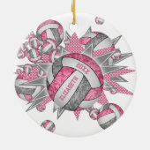 Décoration En Céramique volley volley-ball rose gris (Dos)