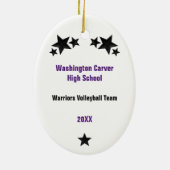 Décoration En Céramique Volleyball Femme Brunette Violet & Noir (Dos)